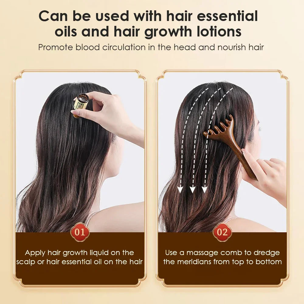 Natural five-claw scalp massage device, gua sha tool, back scratching, spa, handheld meridian massage comb, hair care